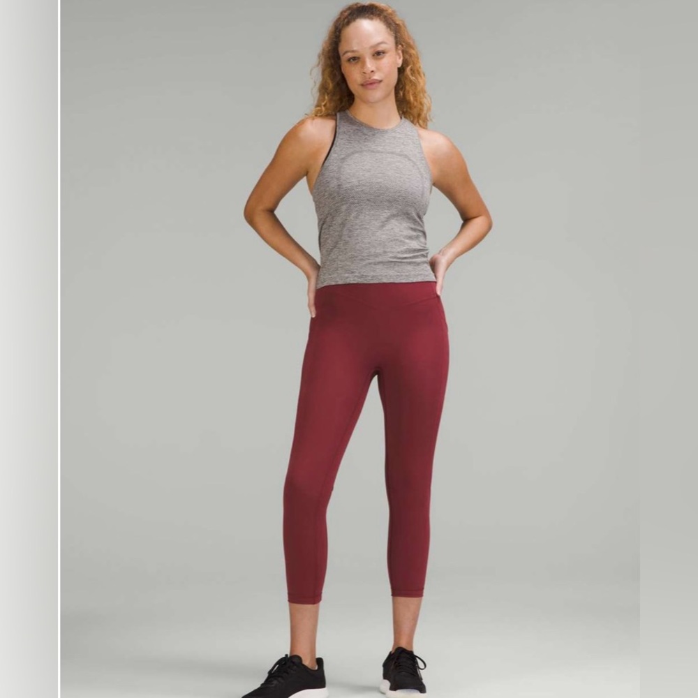 NWOT Lululemon All the Right Places HR Crop 23” Mulled Wine Size 6